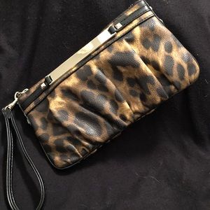 Express leopard print wristlet